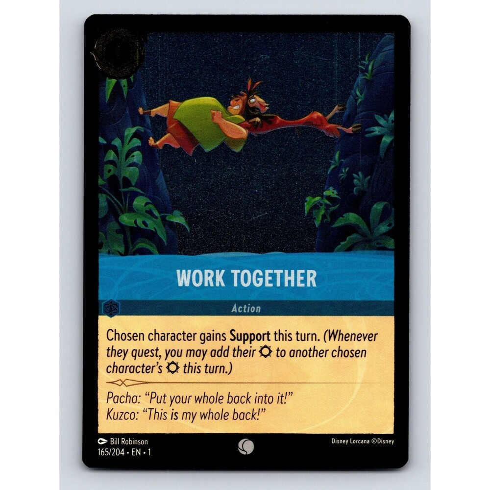 Work Together Action Card Pacha Kuzco Disney Lorcana Colorful Scene